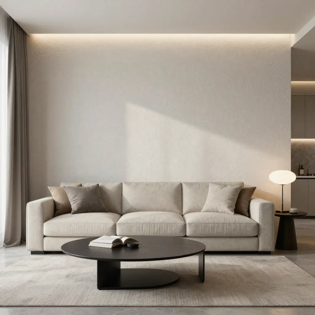 Interior moderno con decoración textil